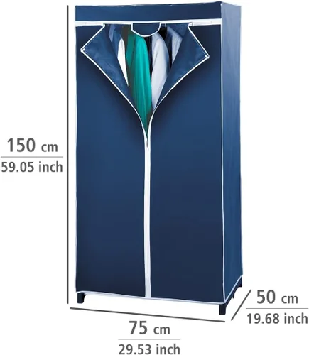 Miniatura 5 de WENKO 4381630100 Armario Aire permeable, plástico PP no tejido, 29.5 x 59.1 x 19.7 in, azul
