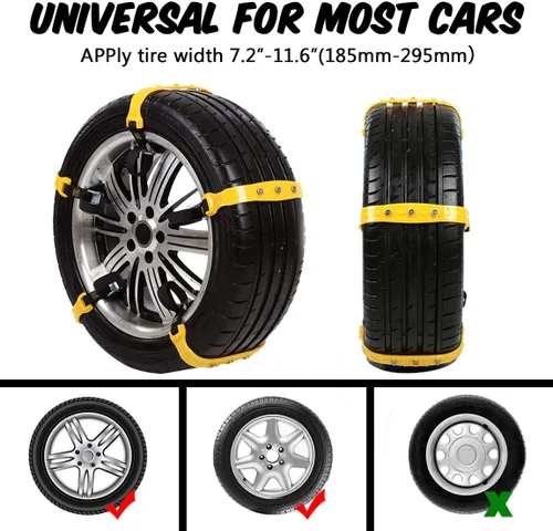 Miniatura 5 de Cadenas de nieve mejoradas para automóviles: 10 correas antideslizantes de emergencia para neumáticos, cadena de nieve para camiones, minivan
