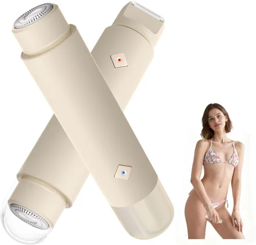 Afeitadora de bikini inalámbrica, recortadora de bikini para mujer, maquinilla de afeitar eléctrica 2 en 1, depilación corporal, recortadora de pelo