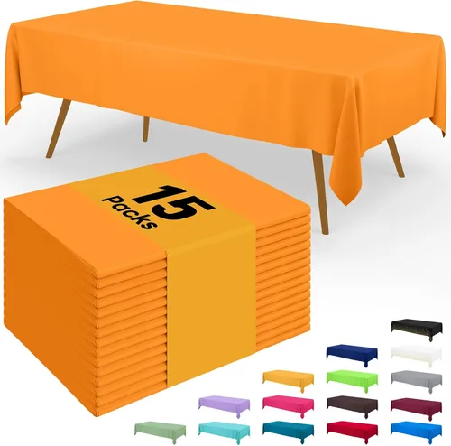 Miniatura 30 de Smiry - Juego de 6 manteles desechables, 54 x 78 pulgadas, manteles impermeables rectangulares para fiestas, cubierta de mesa de plástico