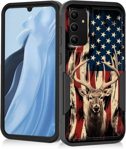 Miniatura 27 de Funda para Galaxy A14 5G, resistente de doble capa híbrida de policarbonato duro, goma suave, a prueba de golpes, funda protectora resistente