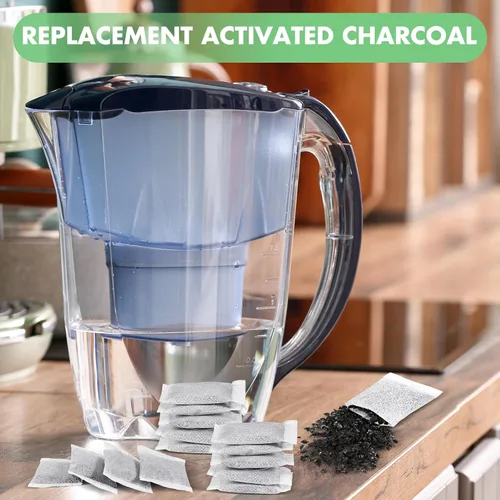Miniatura 5 de Lounsweer 100 filtros de agua de carbón activado, filtros de destilador de cáscara de coco, sobres de carbón activado para la mayoría