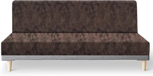 Miniatura 12 de molasofa - Funda elástica para futón de aspecto de cuero, cubierta para sofá sin brazos, protector de muebles con parte inferior elástica, funda