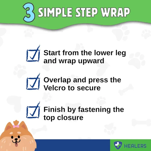 Miniatura 3 de Healers PetCare - Vendajes ajustables para perros con insertos de gasa, envoltura elástica transpirable para cuidado de heridas y apoyo articular