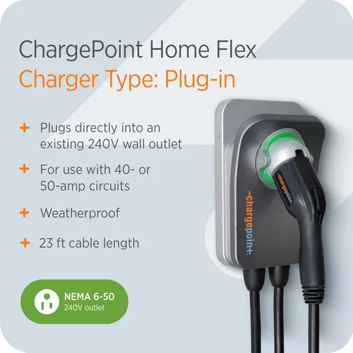 Miniatura 5 de ChargePoint HomeFlex J1772 - Cargador eléctrico de nivel 2 - Carga inteligente rápida de energía de batería en casa para vehículos eléctricos
