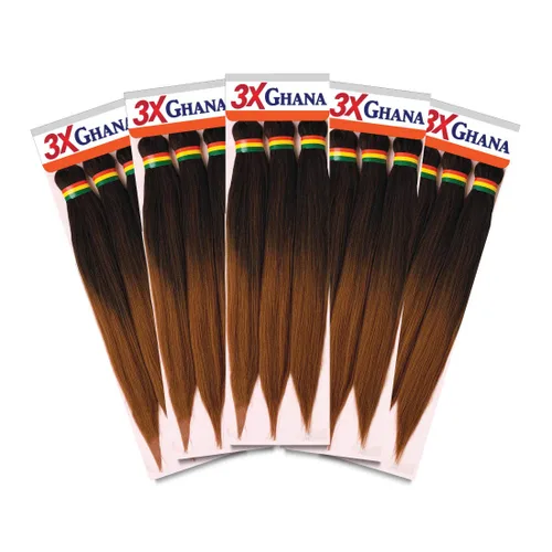 Miniatura 42 de REALISTIC - Paquete múltiple. Trenzas preestiradas X-Pression 3X Ghana de 50 pulgadas, 100% Kanekalon, fáciles de trenzar sin picazón