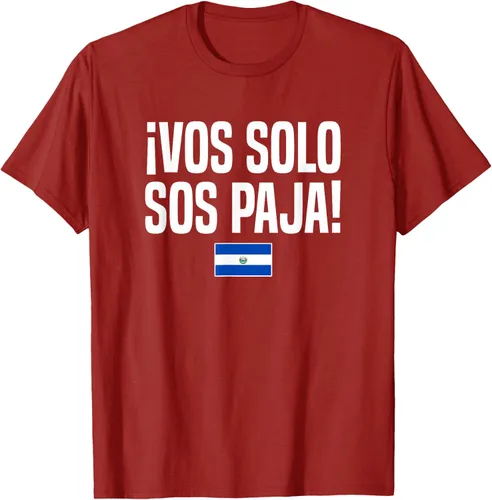 Miniatura 68 de Camiseta Vos Solo Sos Paja Salvadoran Slang Bandera de El Salvador, Negro