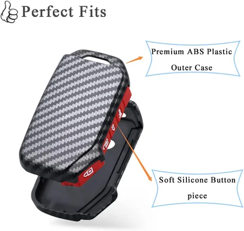 Miniatura 5 de SANRILY Funda de llave para Kia Telluride Remote Key Case Shell Holder con llavero, Negro