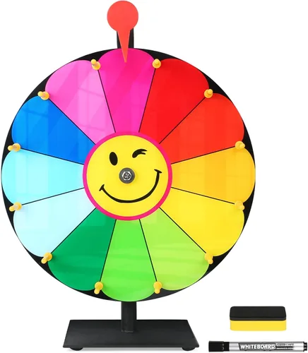 Rueda de premios de 12 pulgadas con 12 ranuras, juego de fortuna giratorio de colores, actividades navideñas, para fiestas, aulas o educación en el