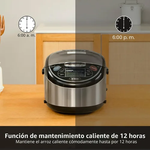 Miniatura 9 de TIGER JAX-T10U-K - Olla Arrocera y Calentador Micom de 5.5 Tazas (Sin Cocinar) con Tecnología de Bandeja de Cocción al Vapor de Alimentos Tacook