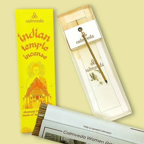 Miniatura 4 de Varillas de incienso espiritual del templo indio, 80 varillas de incienso sin carbón, hechas de flores recicladas, inspiradas en el templo Incienso