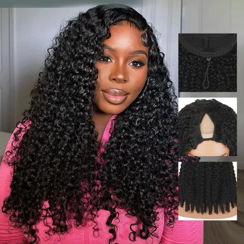Miniatura 13 de CHEETAHBEAUTY Pelucas con camino en V de cabello humano de 10 pulgadas sin dejar salir el encaje frontal; mejora de las pelucas con camino en U
