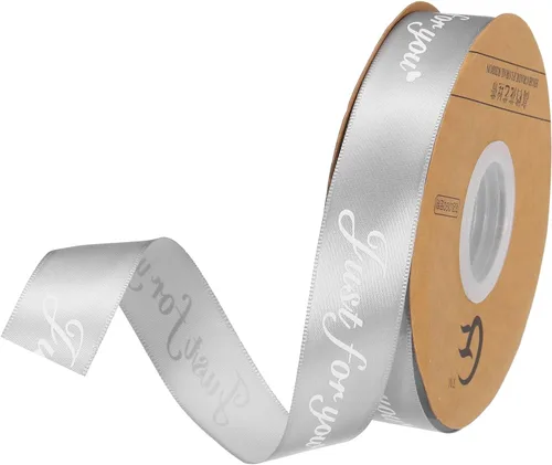 Miniatura 13 de MECCANIXITY Cinta de satén de 1 pulgada de ancho y 50 yardas de ancho Just for You, cinta de grogrén personalizada de San Valentín para envolver Rosa