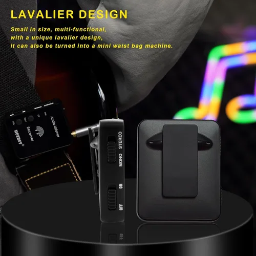 Miniatura 6 de Hoerev Sistema de monitor inalámbrico en el oído, equipo de estudio, sistema profesional transmisor de guitarra con batería recargable para estudio