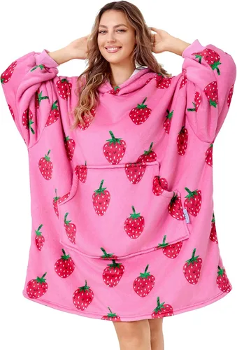 Miniatura 7 de Sudadera tipo manta portátil para niños, de gran tamaño, con capucha, de sherpa, con bolsillo en la capucha y mangas, para niños pequeños, lindas