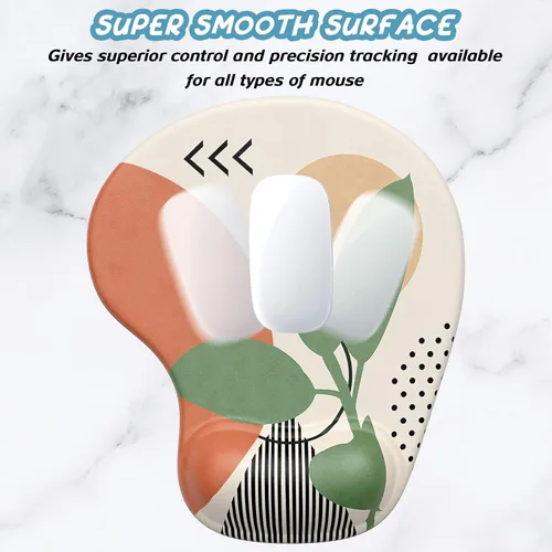 Miniatura 4 de Hsurbtra - Alfombrilla ergonómica para mouse con soporte para el reposamuñecas, alfombrillas de gel con base de poliuretano antideslizante, tapete