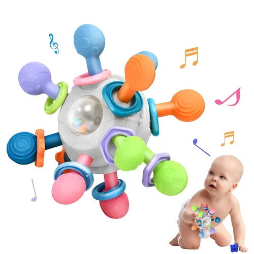 Miniatura 10 de Juguetes de dentición Montessori para bebés de 0-6 y 6-12 meses mordedores para bebés juguetes sensoriales para bebés de 0 3 6 9 12 18 meses