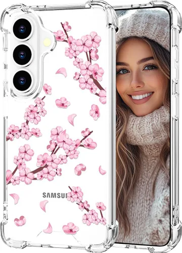 Miniatura 109 de Hungo Funda compatible con Samsung Galaxy S23 con diseño floral y bonito diseño transparente, femenino para mujeres y niñas, con hermoso clavel