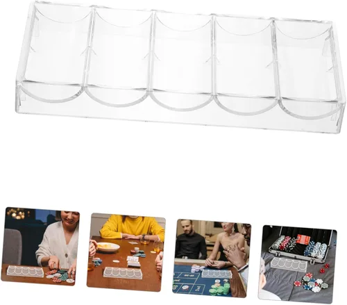 Miniatura 5 de El tenedor de la viruta del póquer de acrílico Cajas Multi-Grid Poker Chip Storage Scratch-resistente
