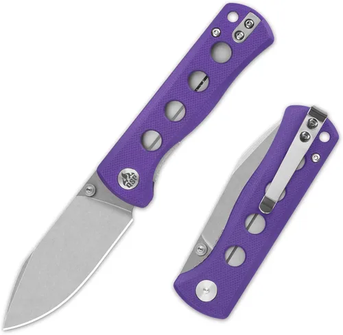 Miniatura 22 de QSP Canary Folder - Cuchillo plegable de bolsillo, hoja de 7.21 cm Sandvik 14C28N con acabado negro lavado a la piedra, mango G10 negro, bloqueo