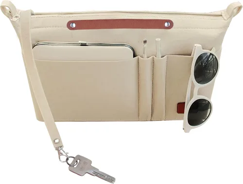 Soyizom Organizador de bolso, organizador de bolsa de inserción para bolsos, organizador de fieltro con cremallera y bolsa de llavero en la bolsa,