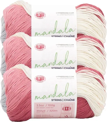 Miniatura 22 de Lion Brand Yarn Hilo Mandala String, Hilo Fingering para Tejer y Crochet, Acoustic, 1 Paquete