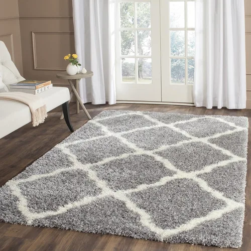 Miniatura 15 de SAFAVIEH Colección Montreal Shag SGM866C Trellis que no desprende pelusa para sala de estar, dormitorio, comedor y entrada, alfombra decorativa