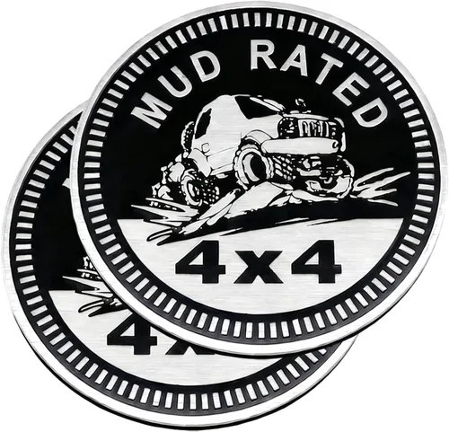Miniatura 21 de 2 piezas de emblema de coche Boobie Rated, emblema automotriz metálico 4 x 4, emblemas de coche redondos de metal 3D, pegatinas de emblema de coche