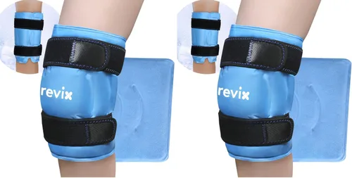 Miniatura 10 de REVIX Paquete de hielo XL para recuperación de reemplazo de rodilla, envoltura de hielo con compresión fría para molestias y fatiga, paquete frío