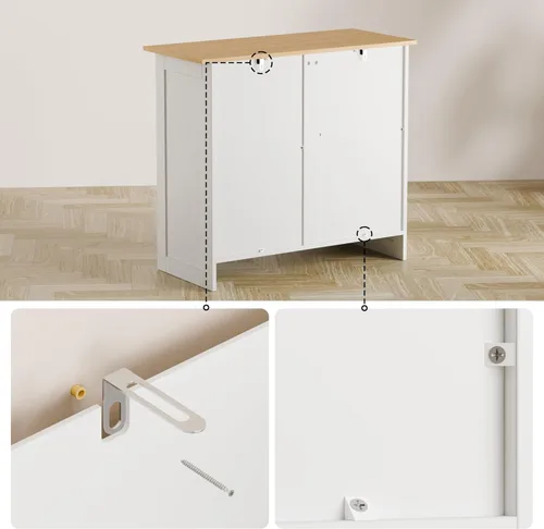 Miniatura 7 de Gabinete de buffet con almacenamiento – Buffets y aparadores Armario de almacenamiento de cocina, mesa consola de madera mesa de café bar armarios