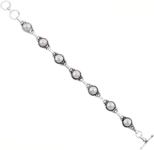 Miniatura 15 de Round Shape Natural & Synthetic Gemstones Silver Plated Bracelets for Women - Vintage Bohemian Style Handmade Birthstone Adjustable Link Bracelet