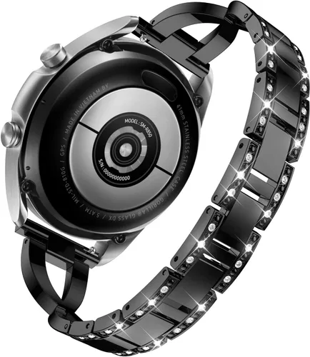 Miniatura 2 de Correas de repuesto para Samsung Galaxy Watch 3 de 1.772 in SM-R840 para mujeres y hombres, 0.866 pulgadas de liberación rápida de acero inoxidable
