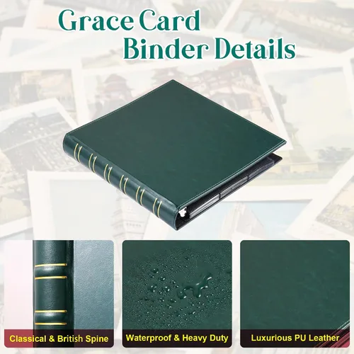 Miniatura 2 de WOT I Carpeta Deluxe para Tarjetas Coleccionables, 450 Bolsillos, Fundas para Carpeta de Tarjetas Coleccionables, Carpeta de Cuero Recargable de 3