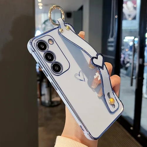 Miniatura 33 de ZTOFERA Funda diseñada para Samsung Galaxy S20 FE 5G, borde chapado de lujo, patrón de corazones de amor con pulsera y función atril, protección