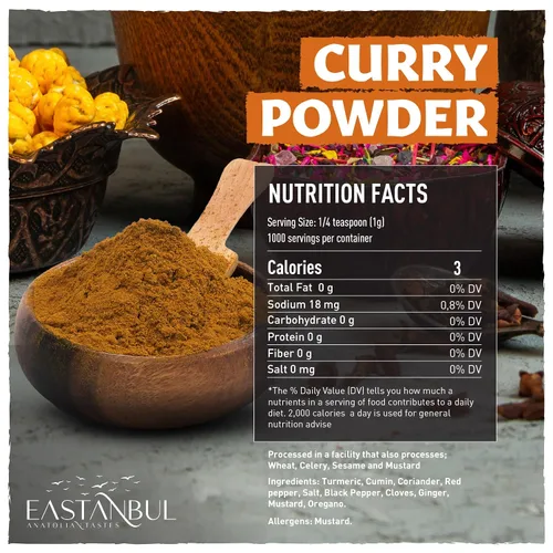 Miniatura 2 de Eastanbul Curry en polvo, 1.1 libras, curry tradicional de mezcla de especias indias, condimento auténtico, mezcla de polvo amarillo de primera