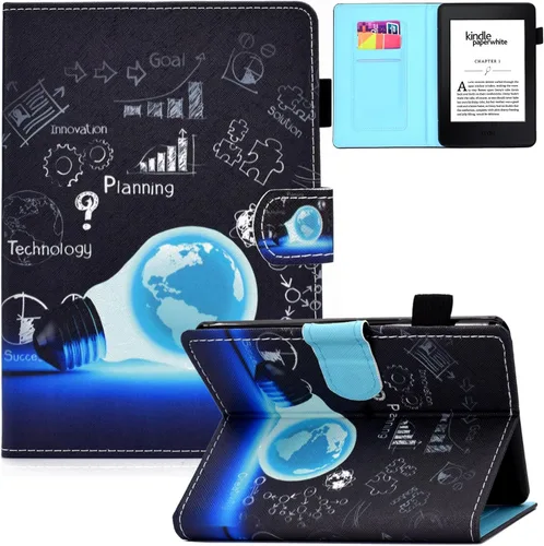 Miniatura 8 de Funda para Kindle Paperwhite, de piel sintética, con ranuras para tarjetas, con tapa de apagado y encendido automático para Amazon Kindle Paperwhite