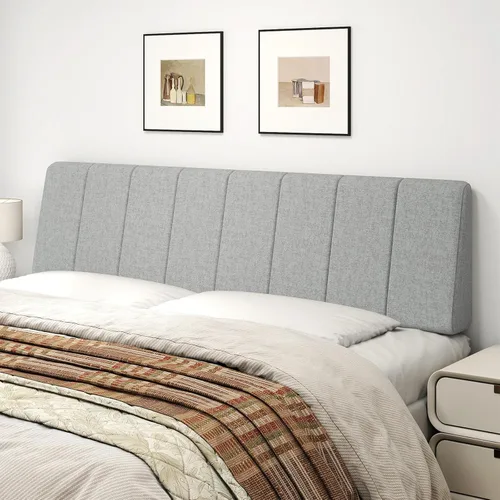 Miniatura 22 de Cabecero Tamaño Queen Solamente - Sin Ensamblaje, Cabecero Tapizado Tamaño Queen Tela de Lino Estilo Moderno Cabeceros para Cama Ajustable Negro