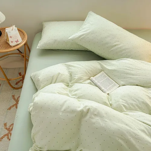 Miniatura 7 de VM VOUGEMARKET Polka Dots Duvet Cover Set Queen Double Layer Cotton Bedding Set,Green Duvet Cover with Zipper Closure,Lightweight