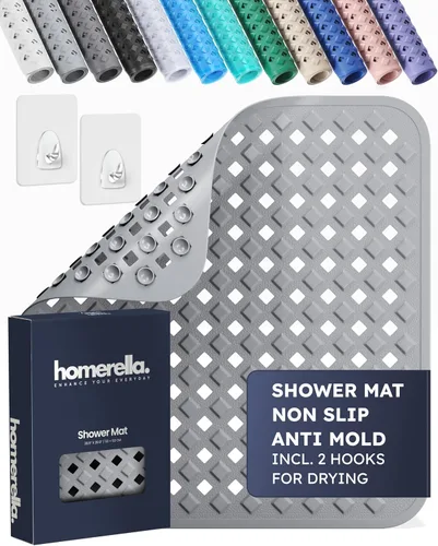 Miniatura 20 de homerella Tapete de ducha antideslizante antideslizante para cabina de ducha interior, tapete de ducha antideslizante cuadrado de 21 x 21 pulgadas