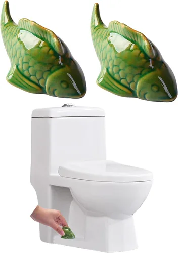 Miniatura 11 de WANSHUNLMI Tapones de pernos de inodoro de hongo rojo, tapas de pernos de inodoro altos de hongo de cerámica, bonita decoración de baño, fácil Rojo