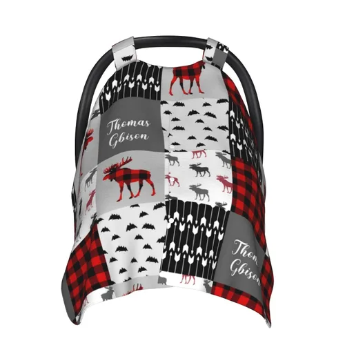 Miniatura 10 de Toldo personalizado para asiento de automóvil con diseño de elefante para bebés con nombre, fundas de asiento de automóvil personalizadas para niños