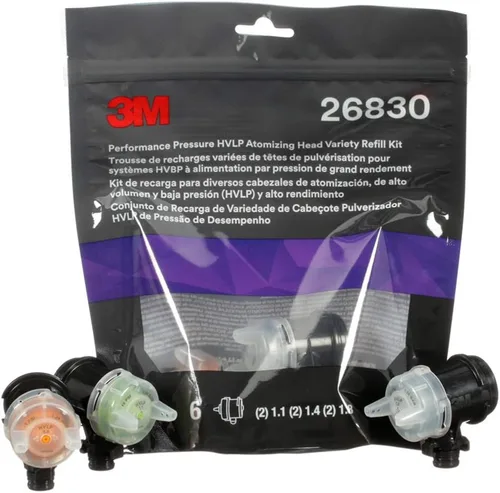 Miniatura 16 de 3M Performance Gravity HVLP Kit variado de cabezales atomizadores, 26730, tamaños 1.2, 1.3, 1.4, 1.6, 1.8, 2.0, para usar pistola pulverizadora