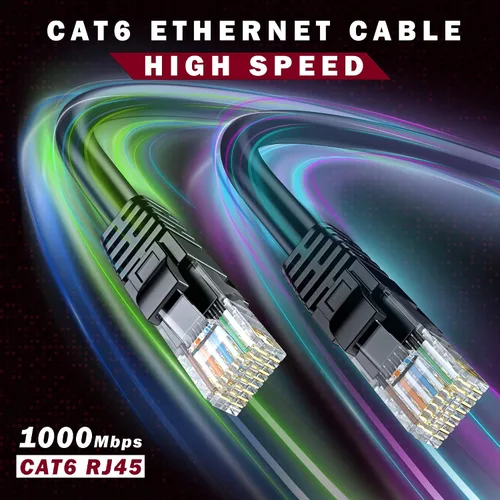 Miniatura 5 de Maximm Cable Ethernet Cat6, 100 pies, cobre 100% puro, UTP (negro) 100 pies