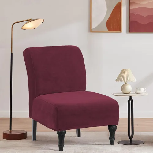 Miniatura 2 de Fundas decorativas de terciopelo para sillas sin brazos, de alta elasticidad, protector de muebles extraíble para sala de estar, comedor, hotel