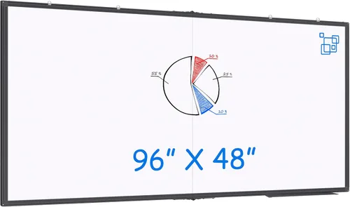 Miniatura 11 de Pizarra blanca magnética de borrado en seco para pared, 48 x 46 pulgadas (4 pies x 3 pies), pizarra blanca portátil plegable con una bandeja larga