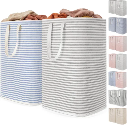 Miniatura 12 de Lifewit Cesta de Ropa Sucia Grande Plegable, Cesta de Ropa Independiente Impermeable con Almacenamiento y Asas de Fácil Transporte para Ropa en Azul