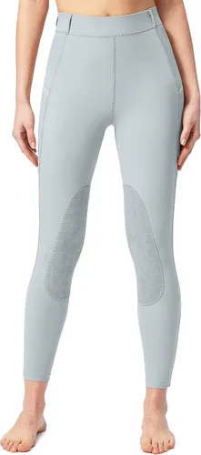 Miniatura 2 de SANTINY Pantalones de equitación para mujer con bolsillos con cremallera, mallas de escuela con parche en la rodilla, pantalones ecuestres para mujer