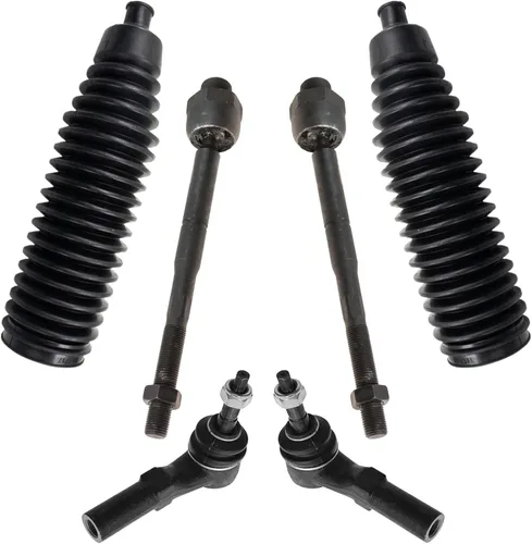 Miniatura 50 de TRQ Kit de dirección interior y exterior para lado del conductor y del pasajero delantero, con cremallera de dirección y fuelle de piñón compatible