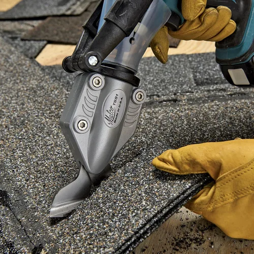 Miniatura 8 de Malco TSS1 Turbo Shear para tejas de asfalto - Mandíbula de bisel ancho, corte multicapa de 0.6 in, ajuste lateral de la cuchilla, control con una