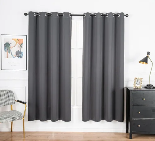 Miniatura 87 de PI Cortinas opacas para dormitorio, tratamiento de ventana con aislamiento térmico de anillo superior, cortinas oscurecedoras de habitación